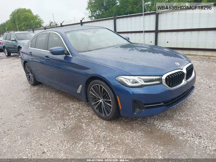 2021 BMW 530I VIN: WBA53BH03MCF18296 Lot: 45179806