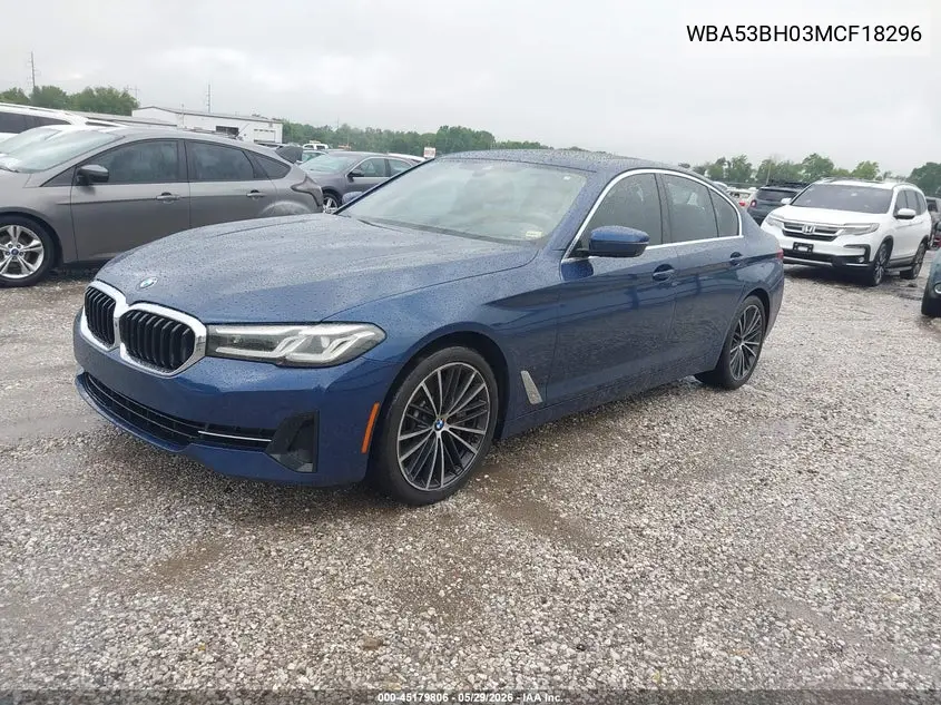 2021 BMW 530I VIN: WBA53BH03MCF18296 Lot: 45179806