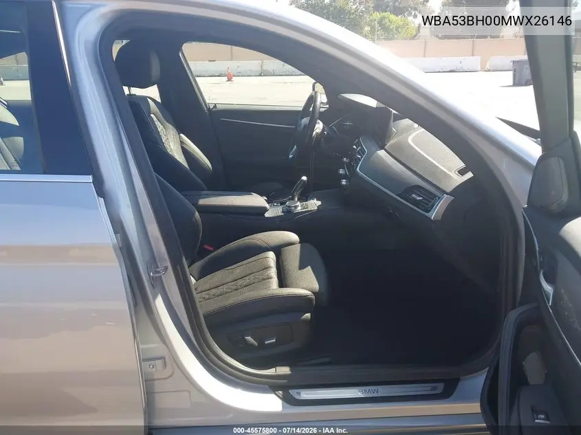 2021 BMW 530I VIN: WBA53BH00MWX26146 Lot: 45575800