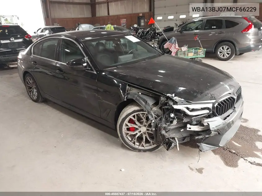 2021 BMW 530I xDrive VIN: WBA13BJ07MCF66229 Lot: 45587437
