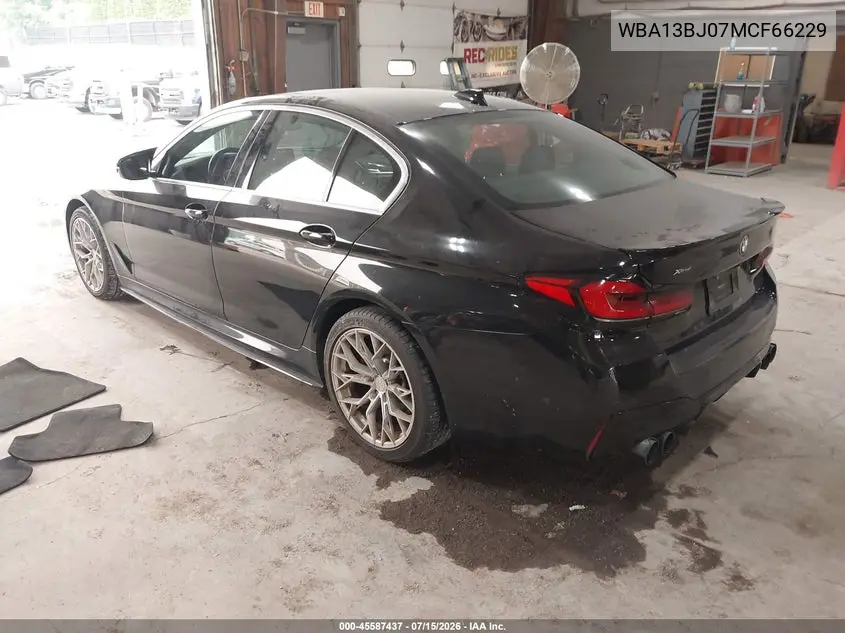 2021 BMW 530I xDrive VIN: WBA13BJ07MCF66229 Lot: 45587437