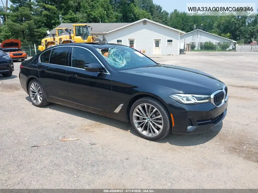 2021 BMW 530E xDrive VIN: WBA33AG08MCG69346 Lot: 45589822