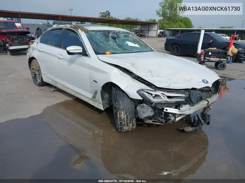 2022 BMW 530E VIN: WBA13AG0XNCK61730 Lot: 45623778