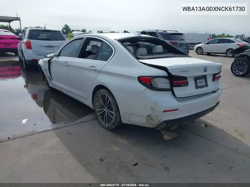 2022 BMW 530E VIN: WBA13AG0XNCK61730 Lot: 45623778