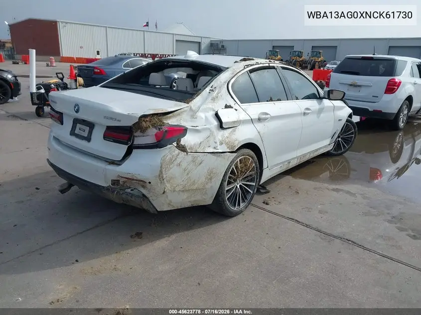 2022 BMW 530E VIN: WBA13AG0XNCK61730 Lot: 45623778