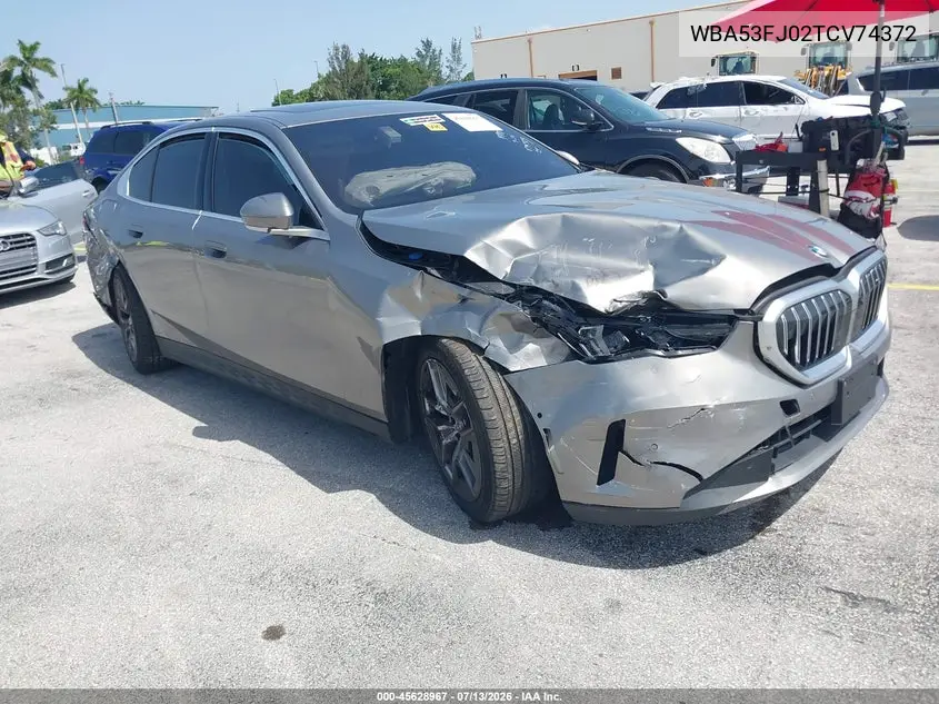 2026 BMW 530I xDrive VIN: WBA53FJ02TCV74372 Lot: 45628967