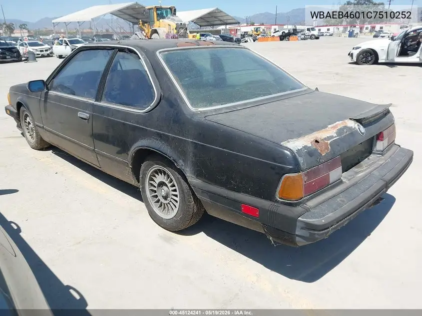 1982 BMW 633 Csi Automatic VIN: WBAEB4601C7510252 Lot: 45124241