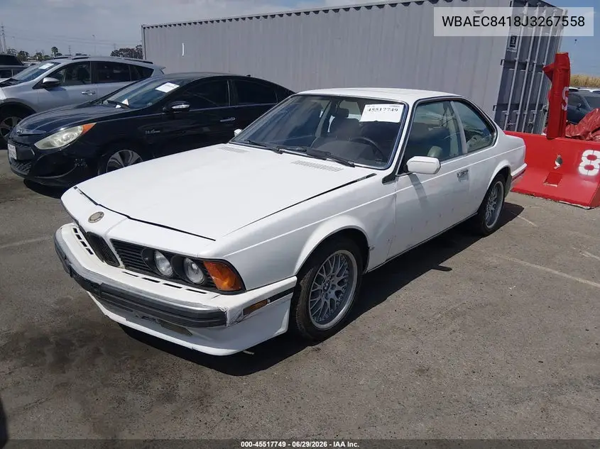 1988 BMW 635 Csi Automatic VIN: WBAEC8418J3267558 Lot: 45517749