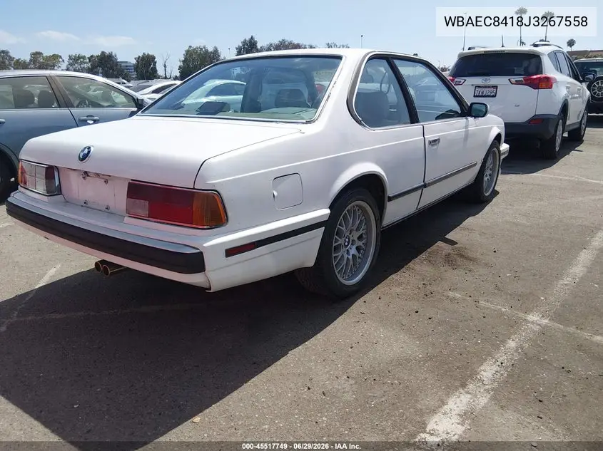1988 BMW 635 Csi Automatic VIN: WBAEC8418J3267558 Lot: 45517749