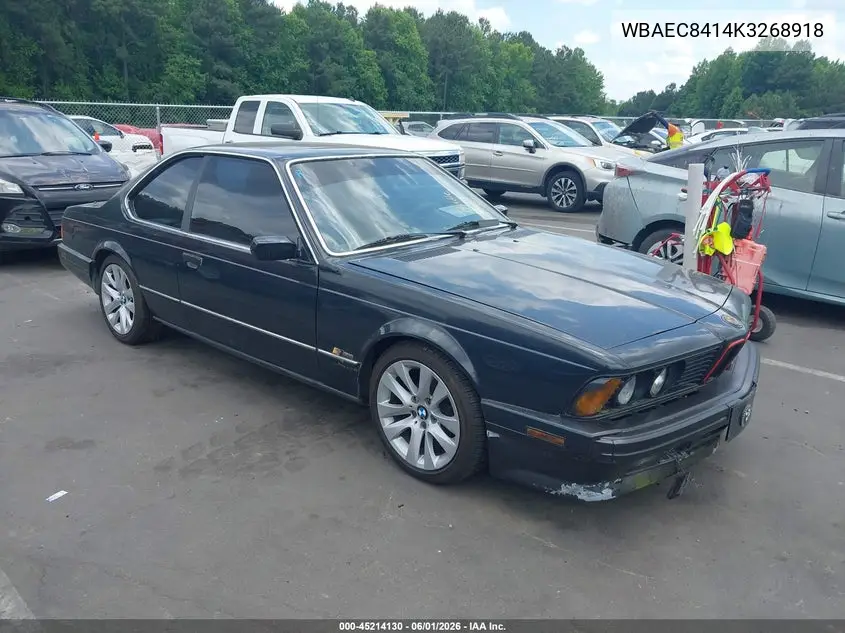 1989 BMW 635 Csi Automatic VIN: WBAEC8414K3268918 Lot: 45214130