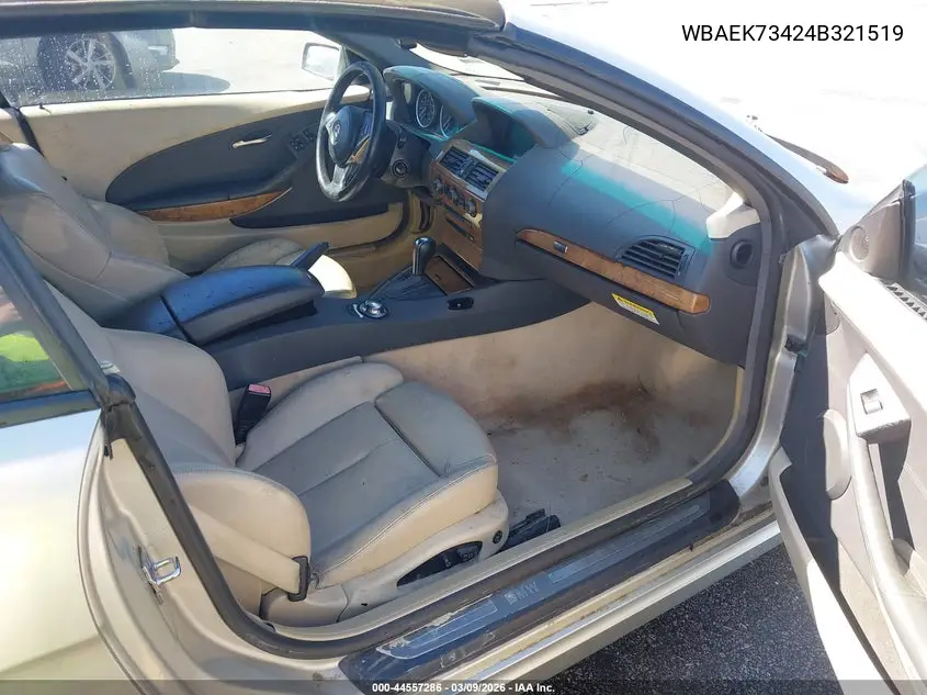 2004 BMW 645Ci VIN: WBAEK73424B321519 Lot: 44557286