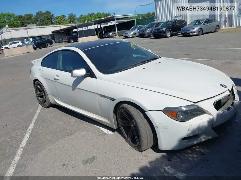 2004 BMW 645Ci VIN: WBAEH73494B190877 Lot: 45248129