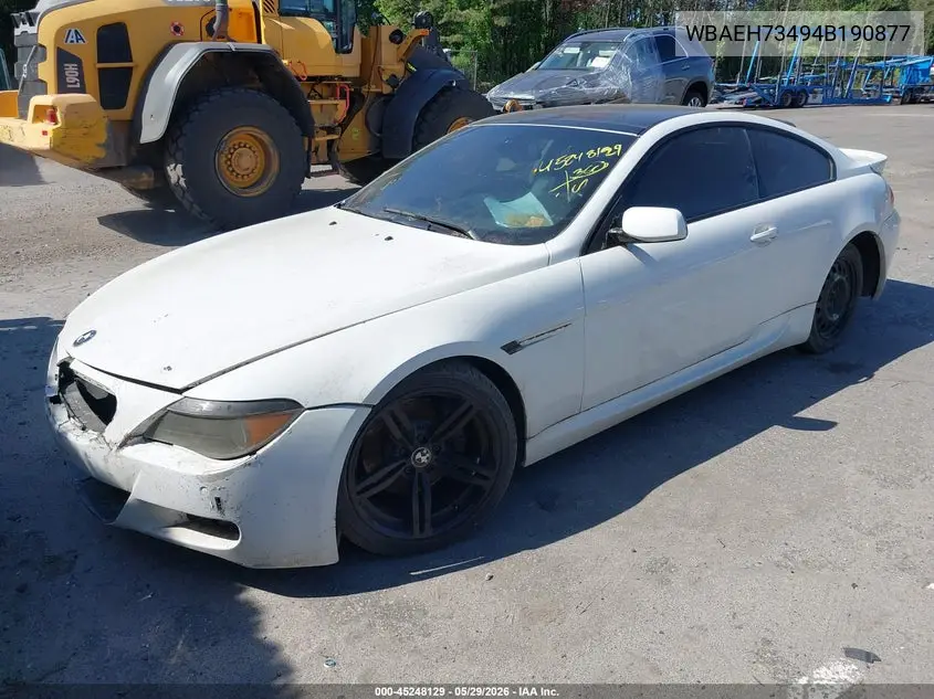 2004 BMW 645Ci VIN: WBAEH73494B190877 Lot: 45248129