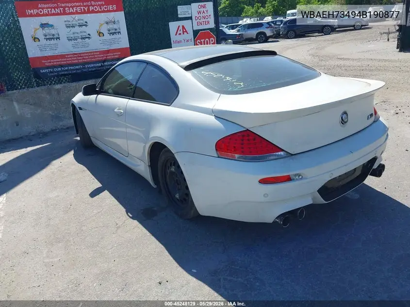 2004 BMW 645Ci VIN: WBAEH73494B190877 Lot: 45248129