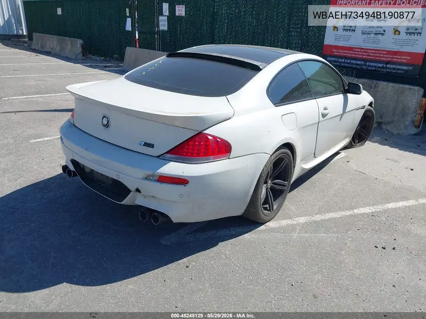 2004 BMW 645Ci VIN: WBAEH73494B190877 Lot: 45248129