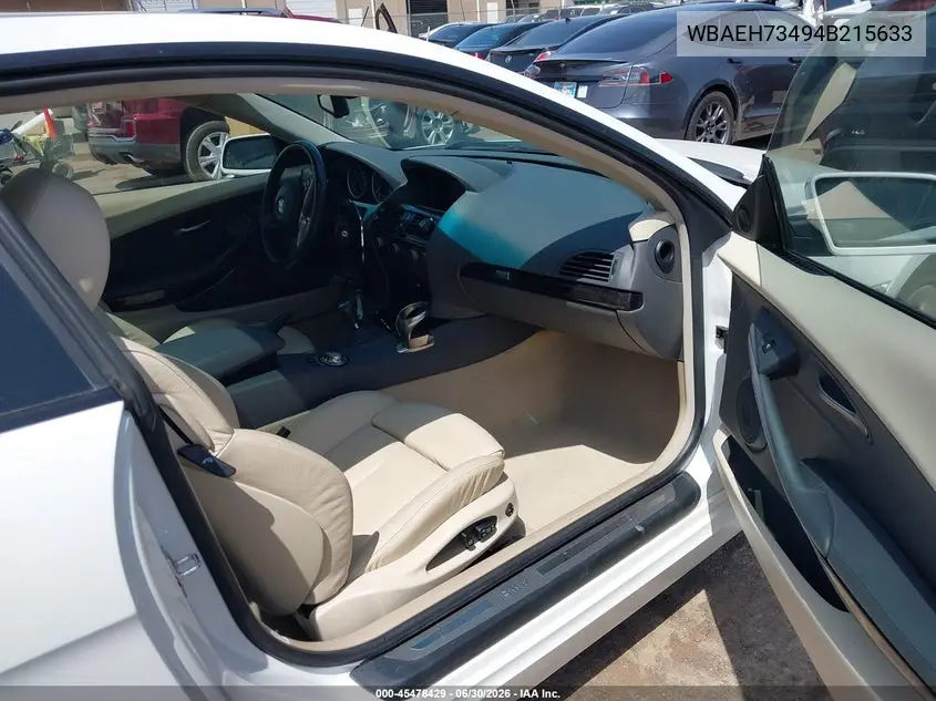 2004 BMW 645Ci VIN: WBAEH73494B215633 Lot: 45478429