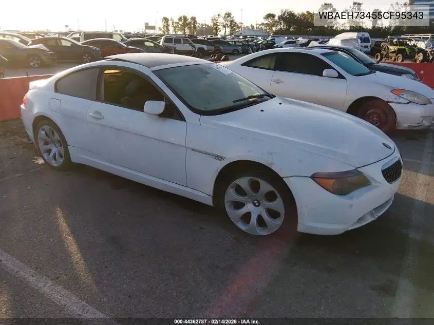 2005 BMW 645Ci VIN: WBAEH73455CF95343 Lot: 44362787