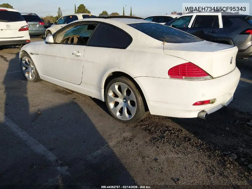 2005 BMW 645Ci VIN: WBAEH73455CF95343 Lot: 44362787