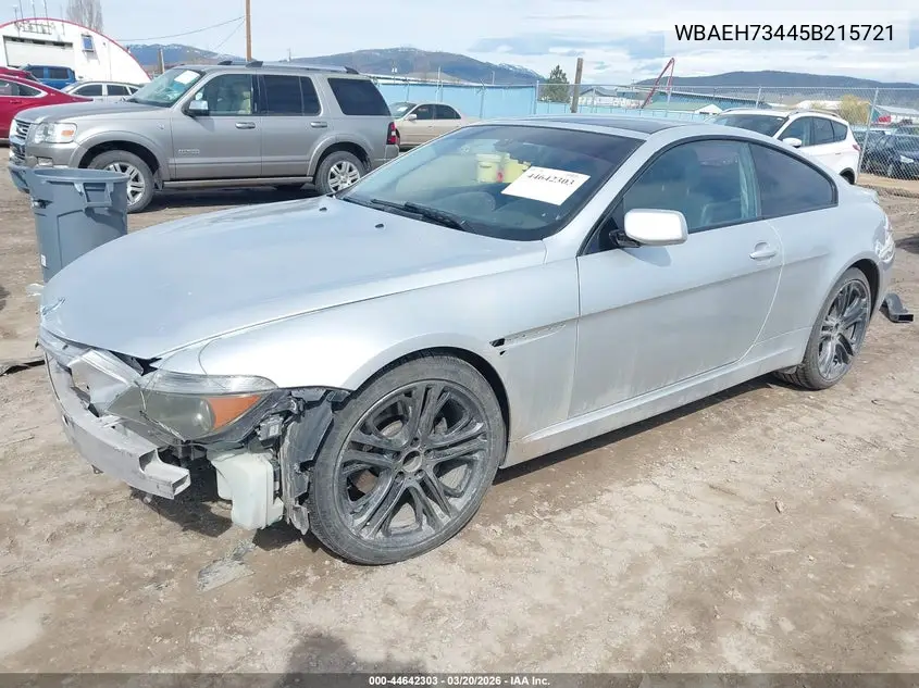 2005 BMW 645Ci VIN: WBAEH73445B215721 Lot: 44642303