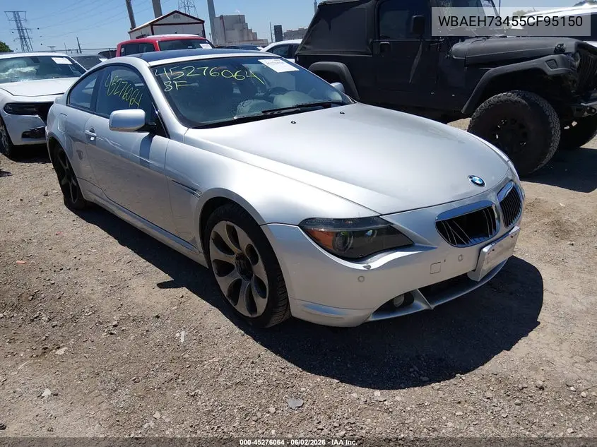 2005 BMW 645Ci VIN: WBAEH73455CF95150 Lot: 45276064