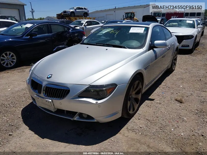 2005 BMW 645Ci VIN: WBAEH73455CF95150 Lot: 45276064
