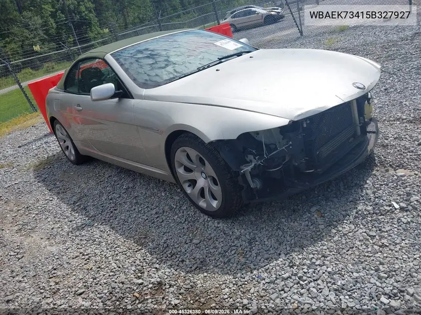 2005 BMW 645Ci VIN: WBAEK73415B327927 Lot: 45326380