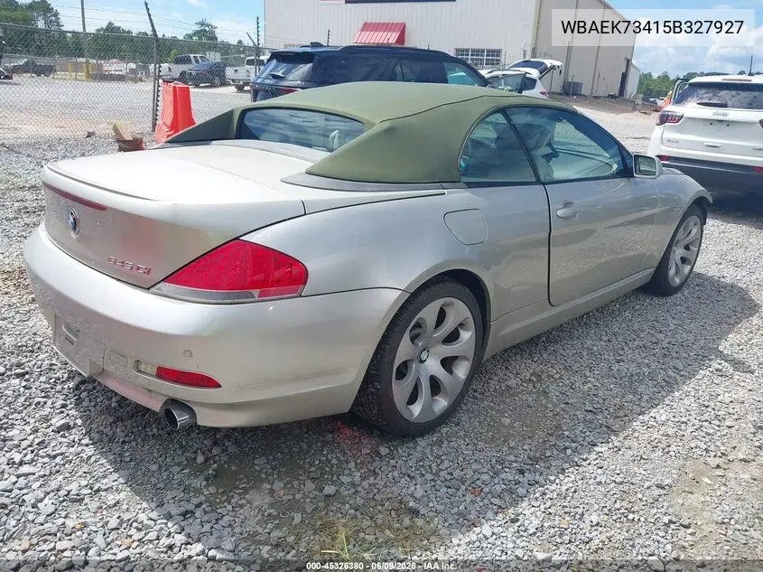 2005 BMW 645Ci VIN: WBAEK73415B327927 Lot: 45326380