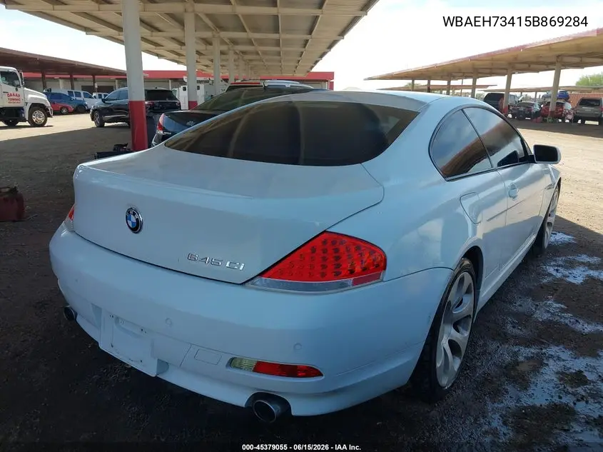 2005 BMW 645Ci VIN: WBAEH73415B869284 Lot: 45379055