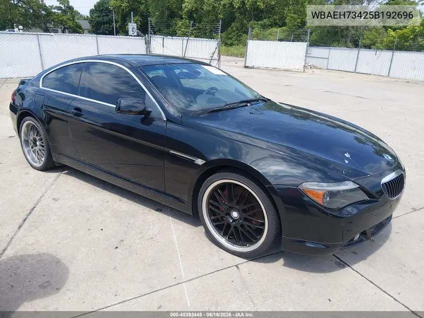2005 BMW 645Ci VIN: WBAEH73425B192696 Lot: 45393448
