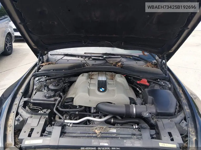 2005 BMW 645Ci VIN: WBAEH73425B192696 Lot: 45393448