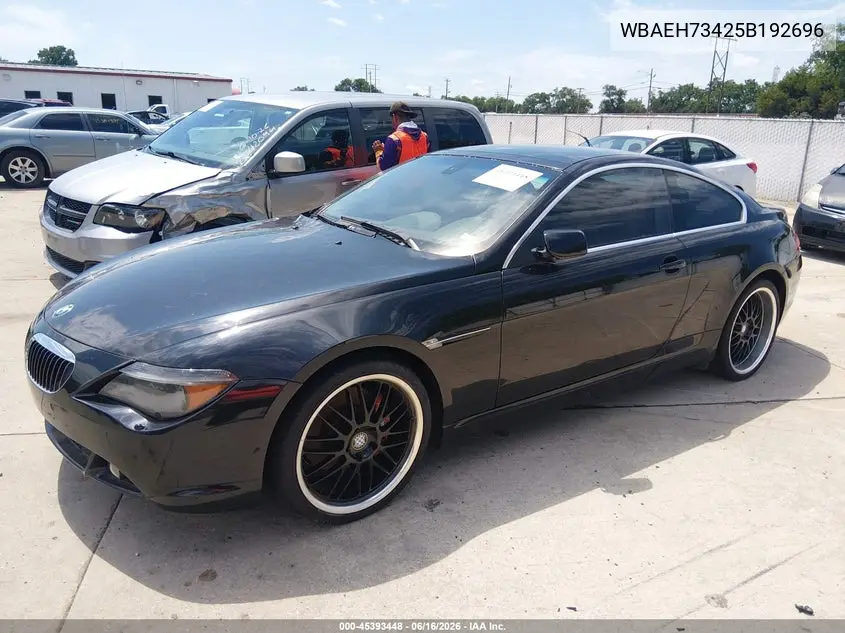 2005 BMW 645Ci VIN: WBAEH73425B192696 Lot: 45393448