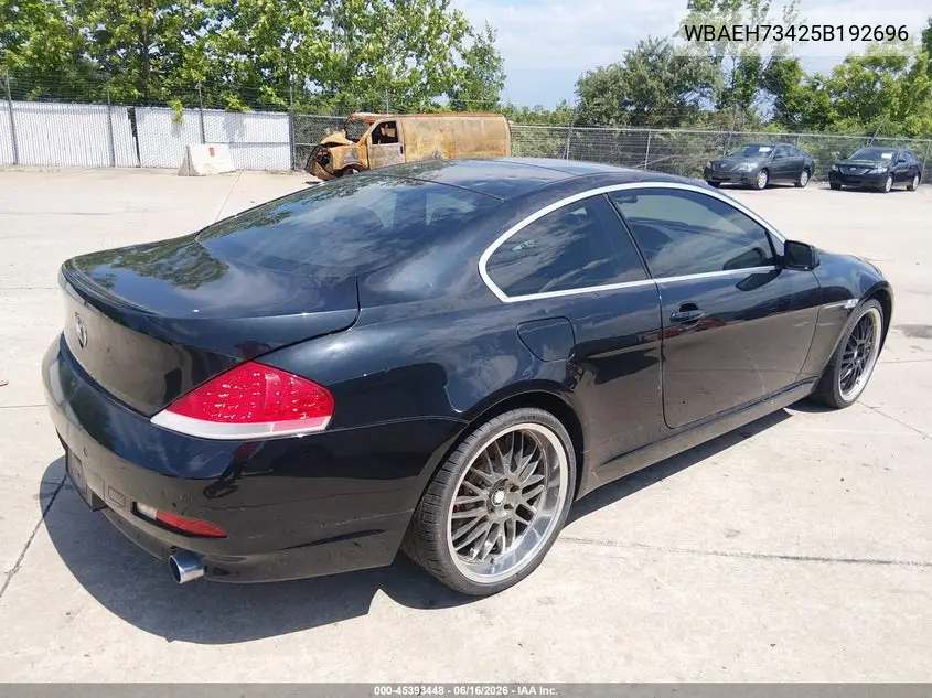 2005 BMW 645Ci VIN: WBAEH73425B192696 Lot: 45393448