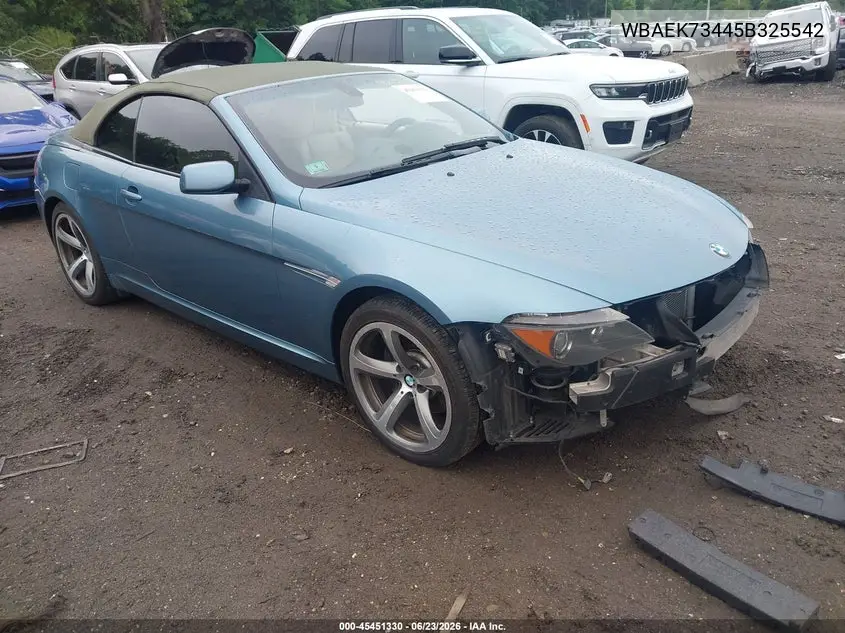 2005 BMW 645Ci VIN: WBAEK73445B325542 Lot: 45451330