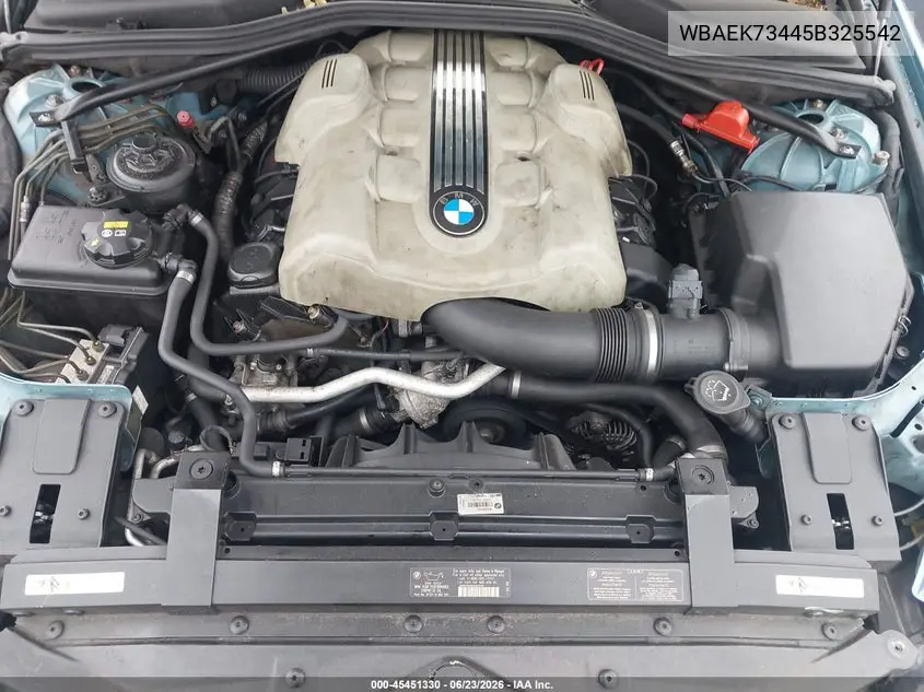 2005 BMW 645Ci VIN: WBAEK73445B325542 Lot: 45451330