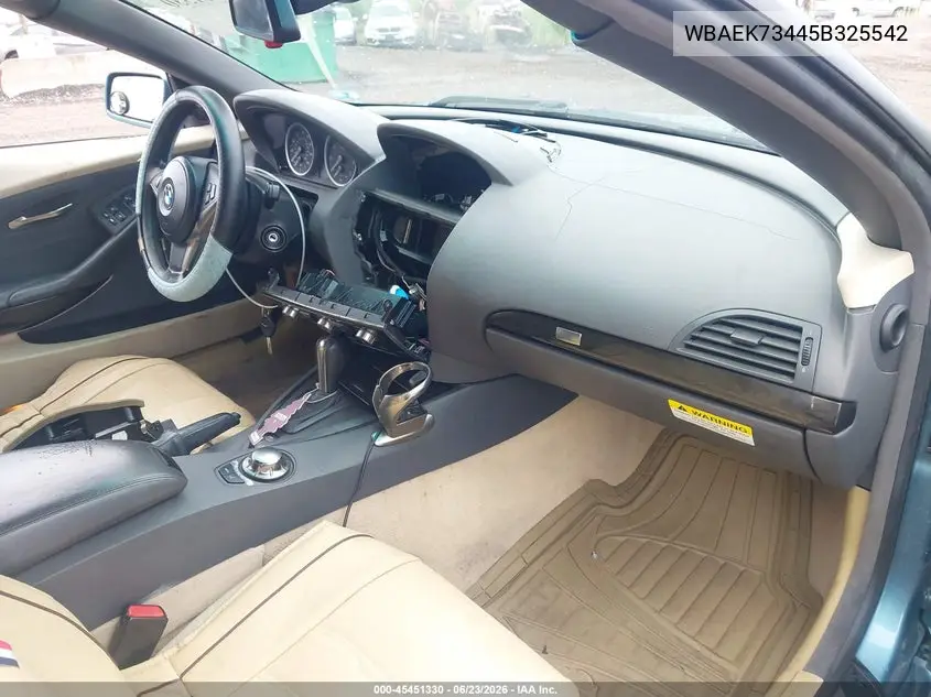 2005 BMW 645Ci VIN: WBAEK73445B325542 Lot: 45451330