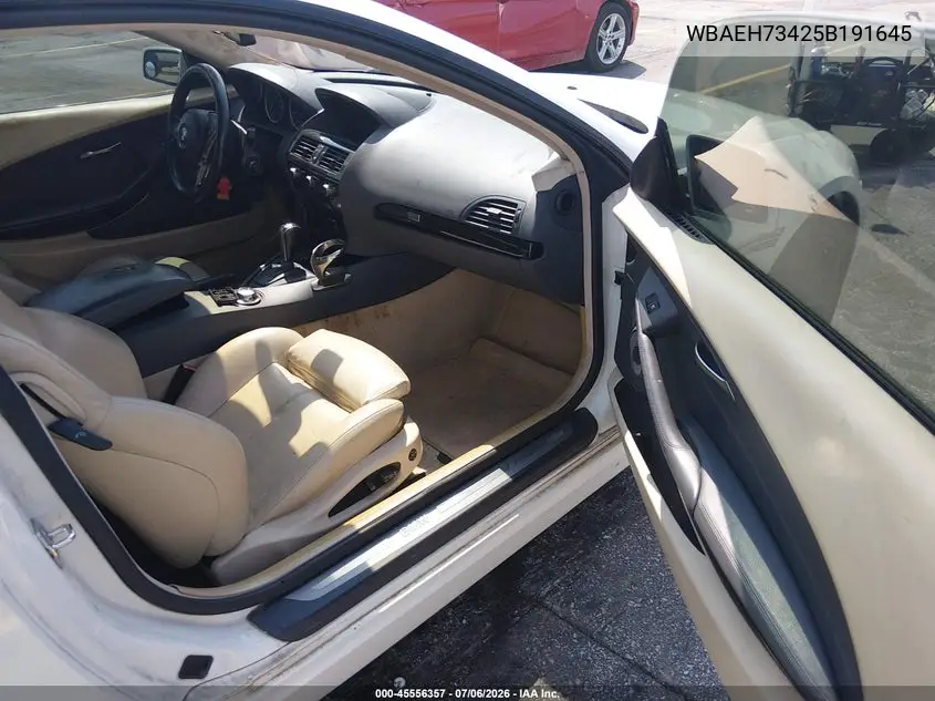 2005 BMW 645Ci VIN: WBAEH73425B191645 Lot: 45556357