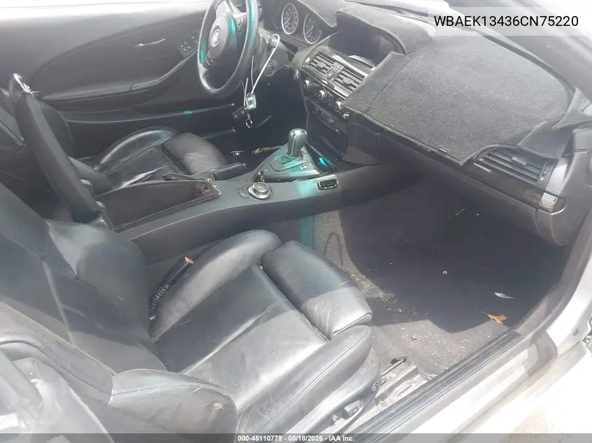 2006 BMW 650I VIN: WBAEK13436CN75220 Lot: 45110779