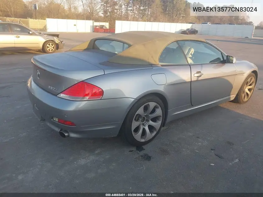 2007 BMW 650I VIN: WBAEK13577CN83024 Lot: 44665401