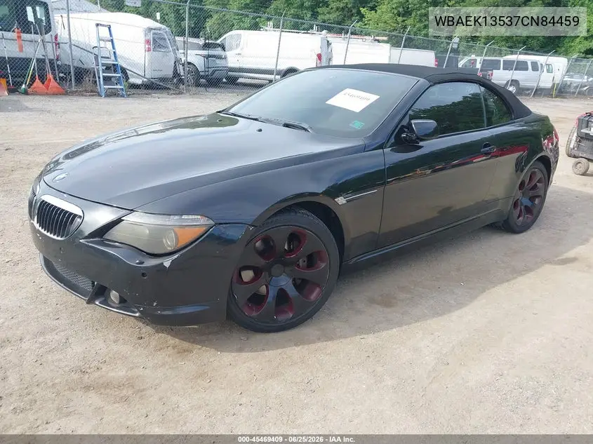 2007 BMW 650I VIN: WBAEK13537CN84459 Lot: 45469409