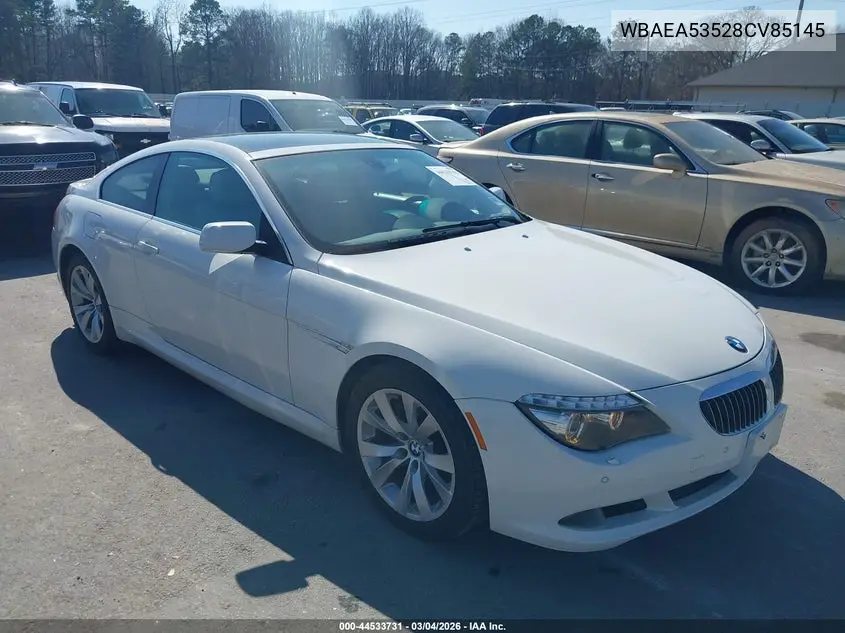 2008 BMW 650I VIN: WBAEA53528CV85145 Lot: 44533731