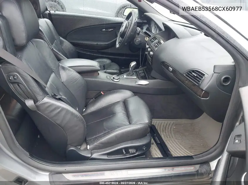2008 BMW 650I VIN: WBAEB53568CX60977 Lot: 45219524