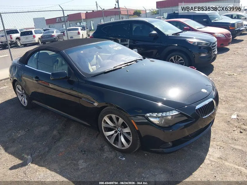 2008 BMW 650I VIN: WBAEB53538CX63996 Lot: 45469704