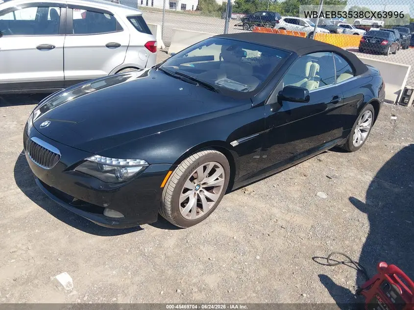 2008 BMW 650I VIN: WBAEB53538CX63996 Lot: 45469704
