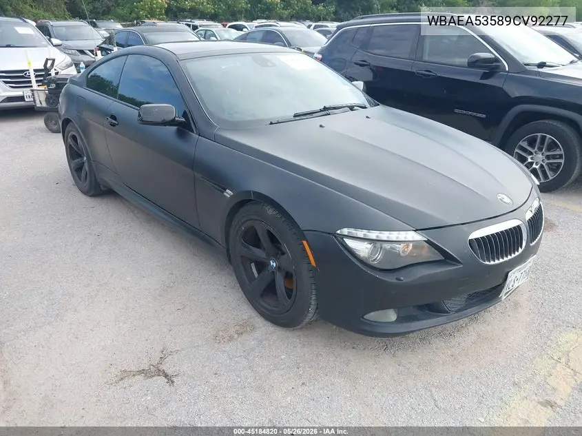 2009 BMW 650I VIN: WBAEA53589CV92277 Lot: 45184820