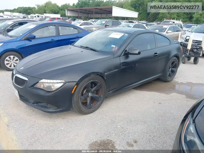 2009 BMW 650I VIN: WBAEA53589CV92277 Lot: 45184820
