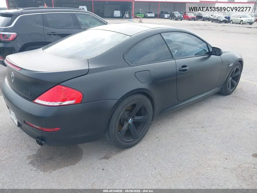 2009 BMW 650I VIN: WBAEA53589CV92277 Lot: 45184820
