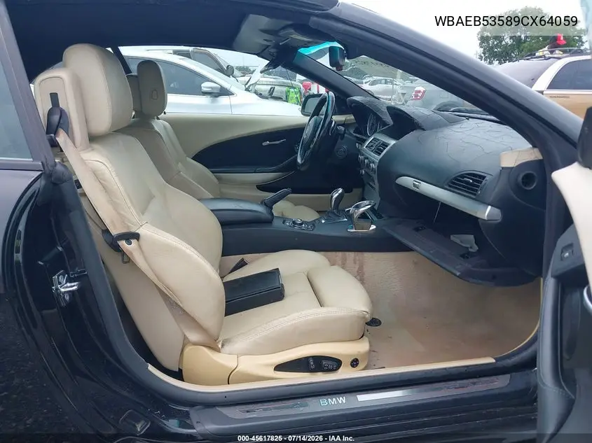2009 BMW 650I VIN: WBAEB53589CX64059 Lot: 45617825
