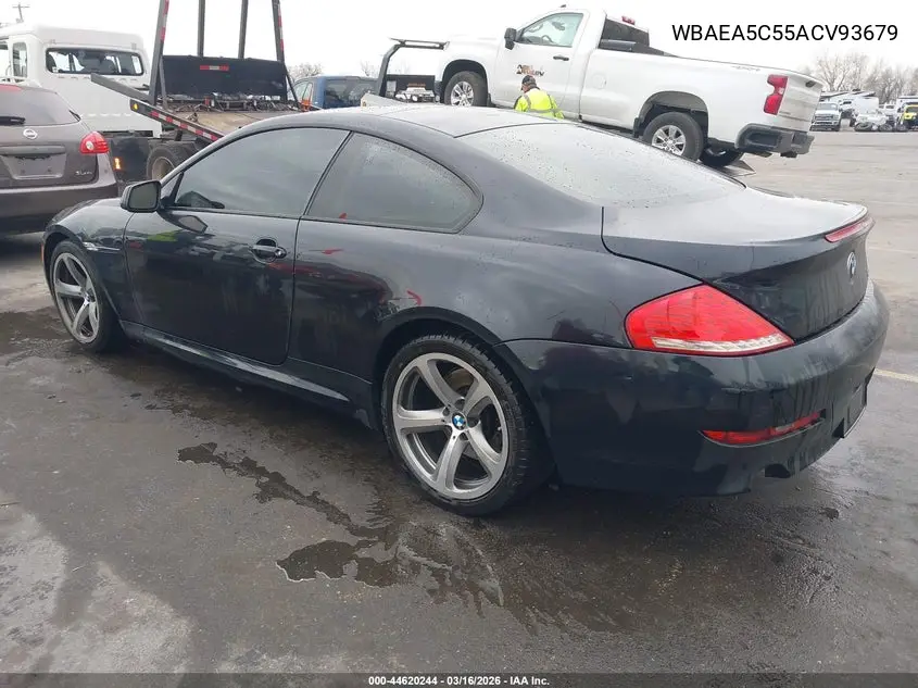 2010 BMW 650I VIN: WBAEA5C55ACV93679 Lot: 44620244