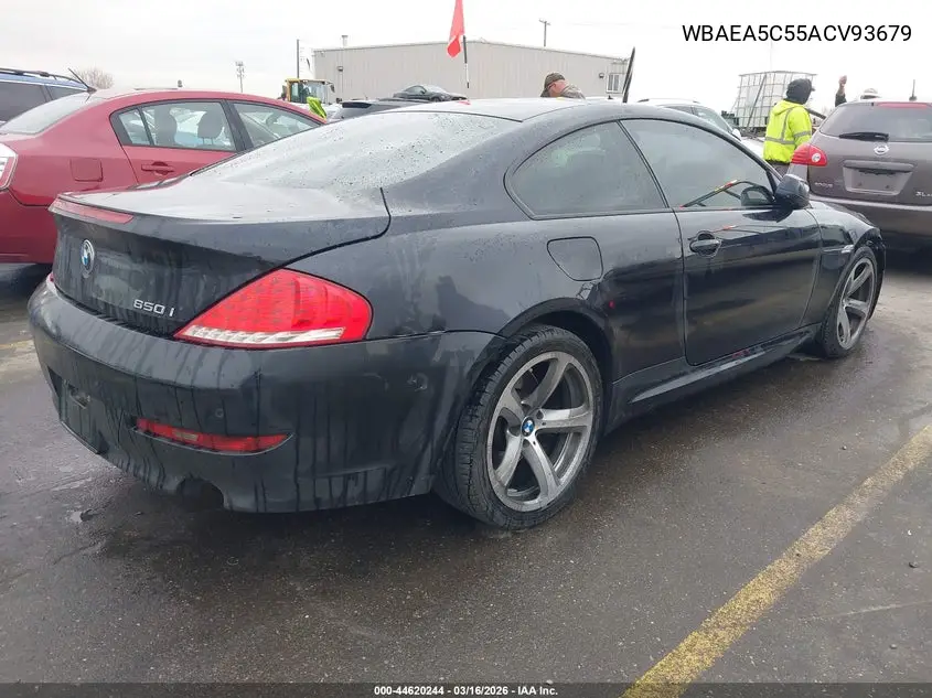 2010 BMW 650I VIN: WBAEA5C55ACV93679 Lot: 44620244