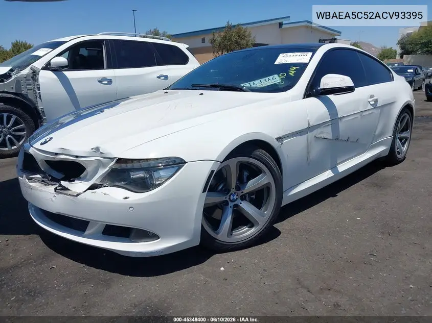 2010 BMW 650I VIN: WBAEA5C52ACV93395 Lot: 45349400